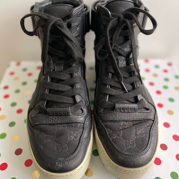 Gucci mens leather high tops. - Picture 1 of 4